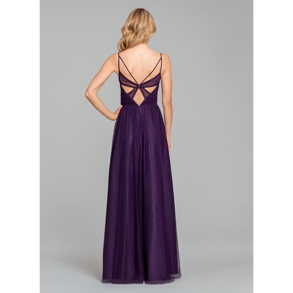 NWT Hayley Paige Pewter Prom or Bridesmaid Dress Style 5859 - Picture 3 of 5